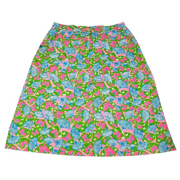 Vintage Lilly Pulitzer Skirt 16 Butterfly Fans Dorothy Bullitt 80s USA Rare New - Picture 2 of 11